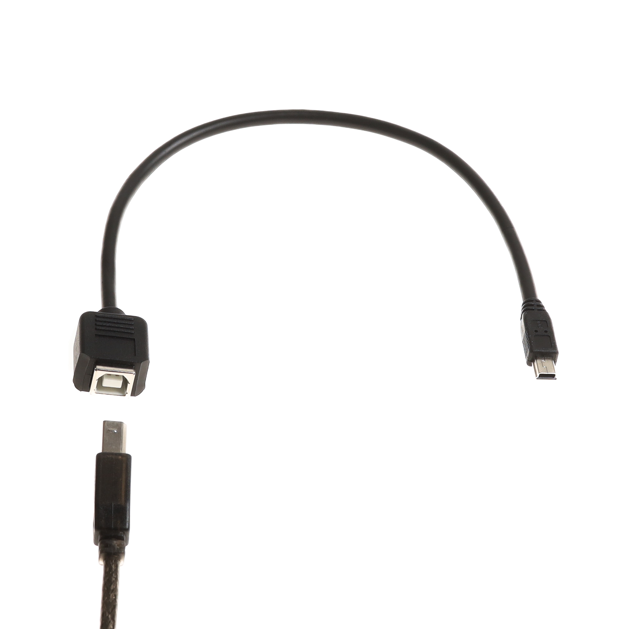 USB 2.0 adapter cable with USB B female to USB Mini B male, 30cm