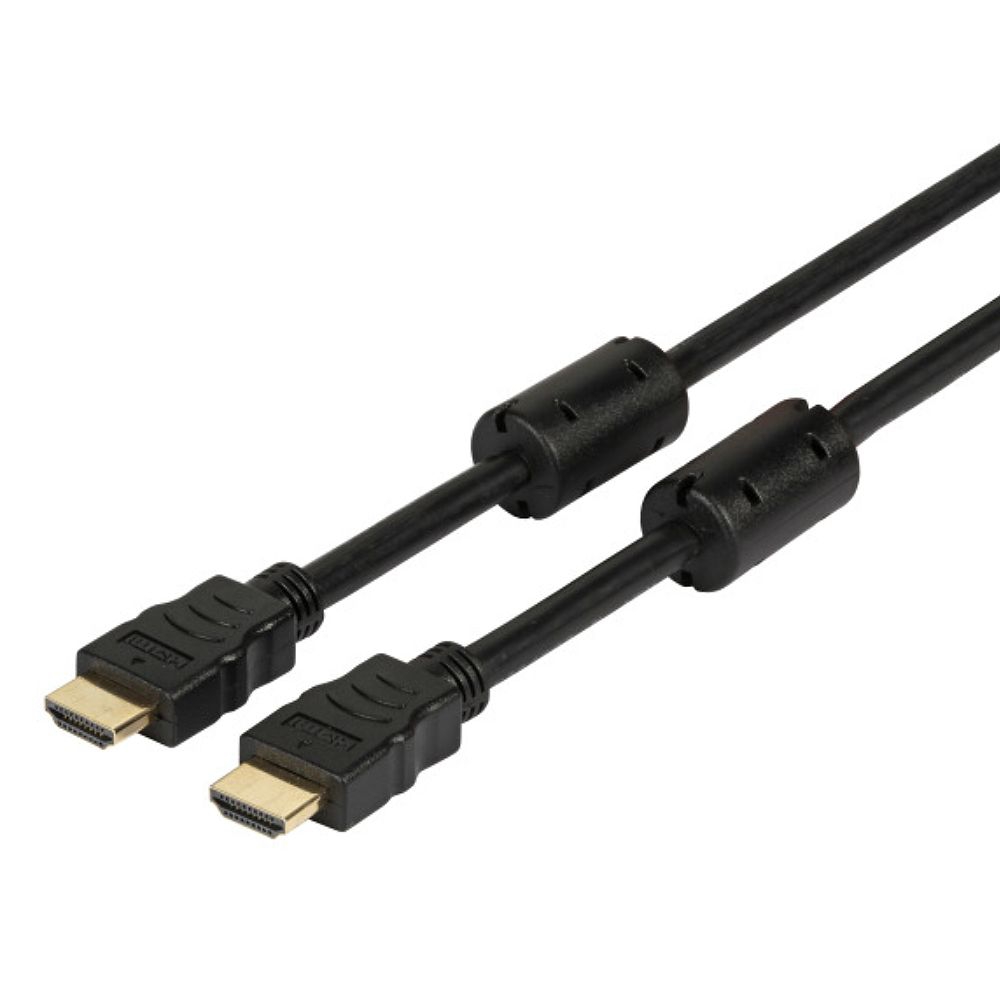 HDMI cable 4K with 2 ferrite cores, 2x HDMI A plug male, 1m