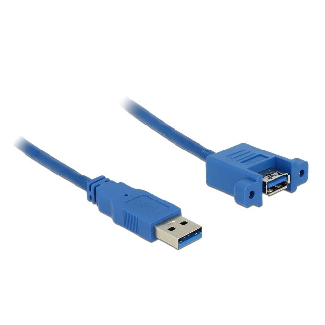 Mountable USB 3.0 cable A female with screws to A male 1m (screw spacing 30mm) BLUE Mountable USB 3.0 cable A female with screws to A male 1m (screw spacing 30mm) BLUE