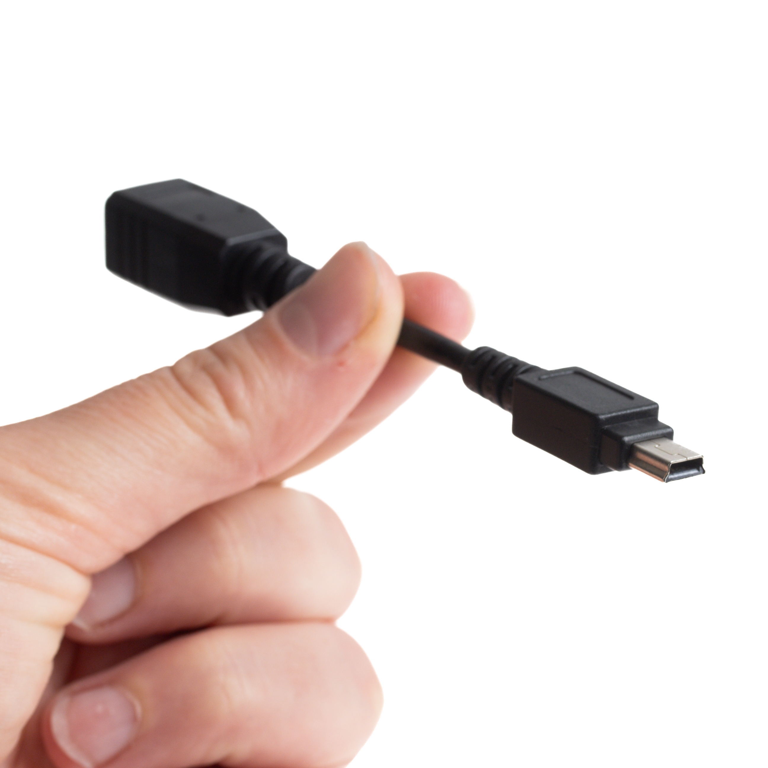 USB 2.0 adapter cable with USB B female to USB Mini B male, 10cm