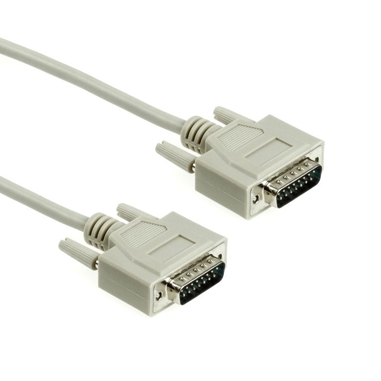 Cable DB15 male to male, connection 1-to-1, 10m