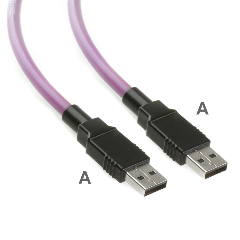 USB 2.0 PUR cable for industry + drag chains, type A to A, 2m
