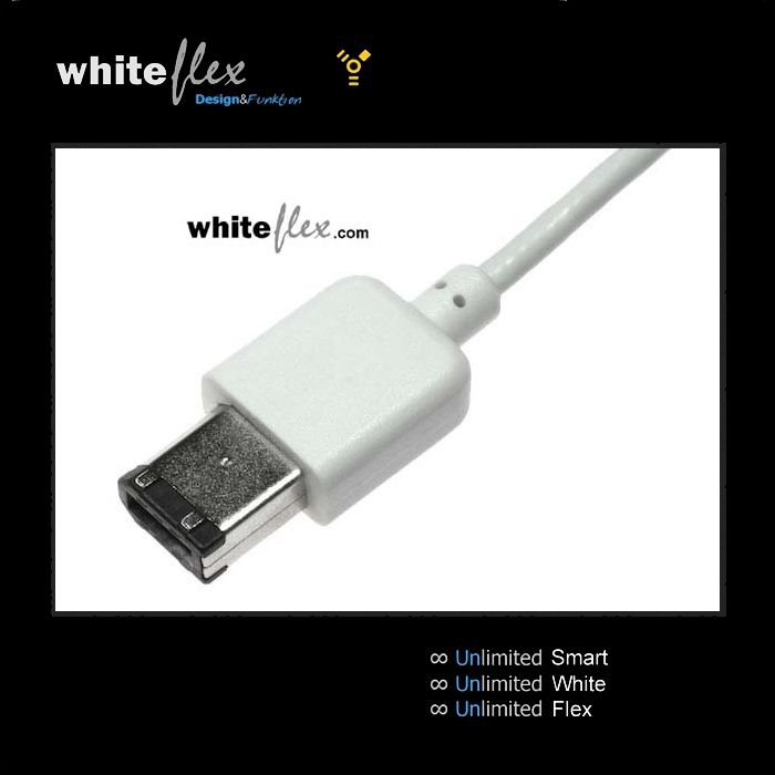 WHITEFLEX Firewire 400 cable 6 to 6 pins white + flexible 50cm