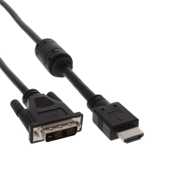 Short HDMI to DVI adapter cable with ferrit core 30cm