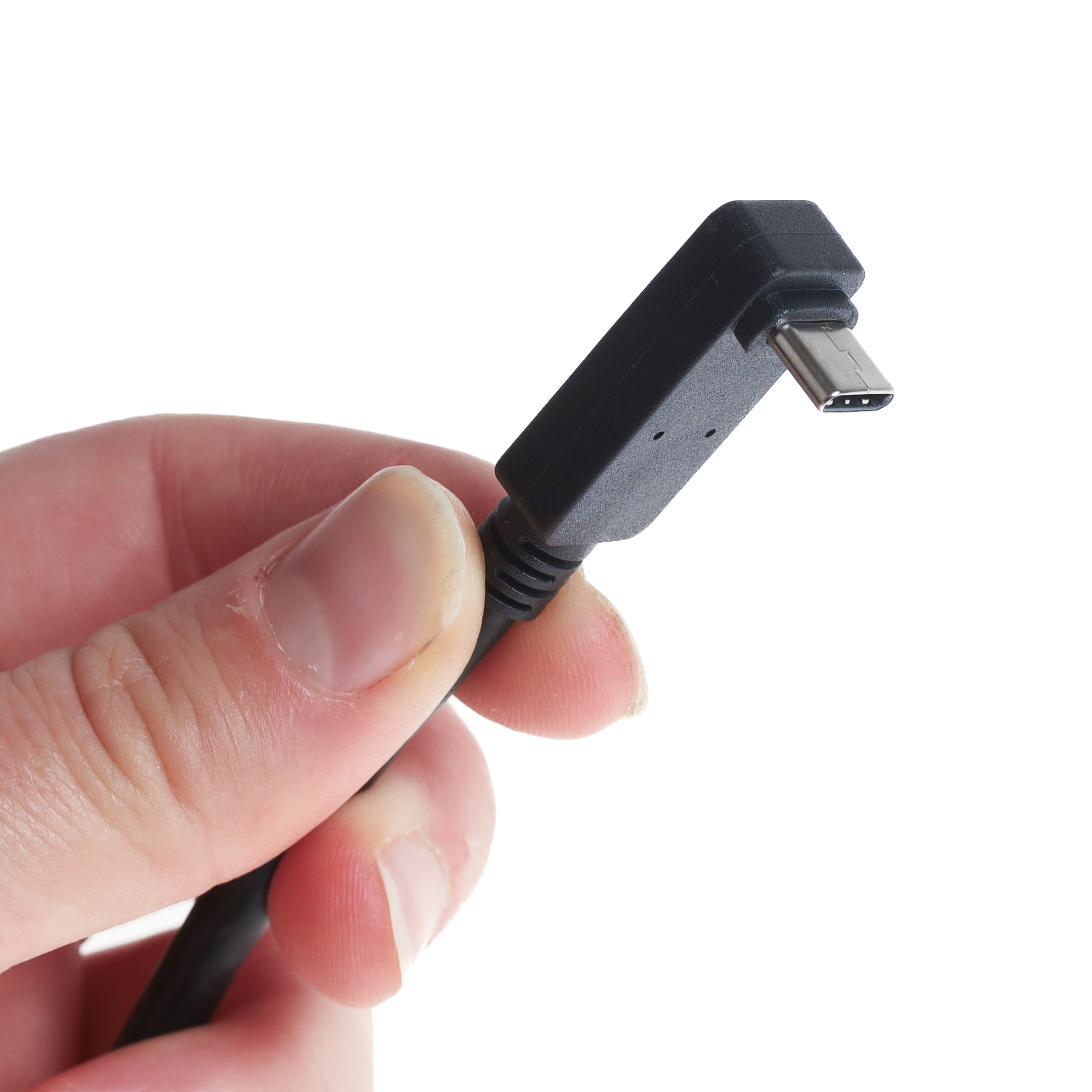 USB cable with 1x Type-C™ plug straight to 1x angled, version TOP/BOTTOM, 1m