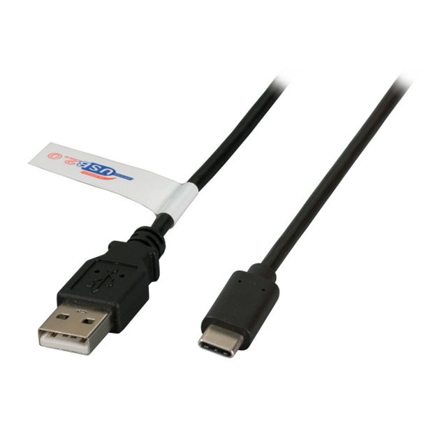 USB cable Type-C™ male to USB 2.0 A male 1m