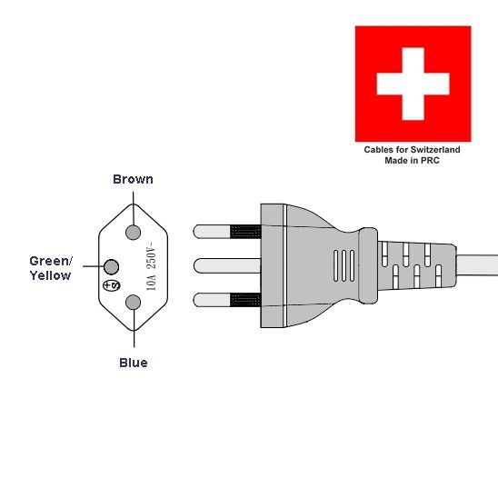 Power cord Power cable SWISS SWITZERLAND 1m