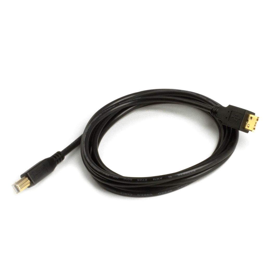 USB cable AB PREMIUM quality, gold plated plugs, black, 2m