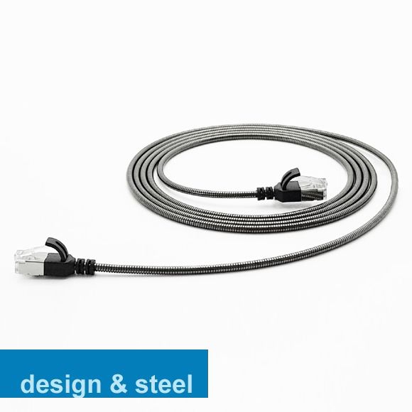 HORXX Cat.6A patch cable steel-armoured + test protocol, 2m
