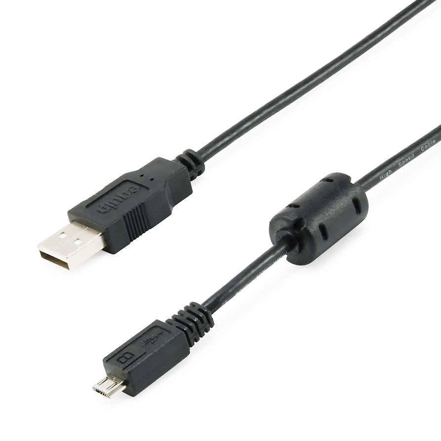 Micro B USB 2.0 cable with 1x ferrit core, 1.8m