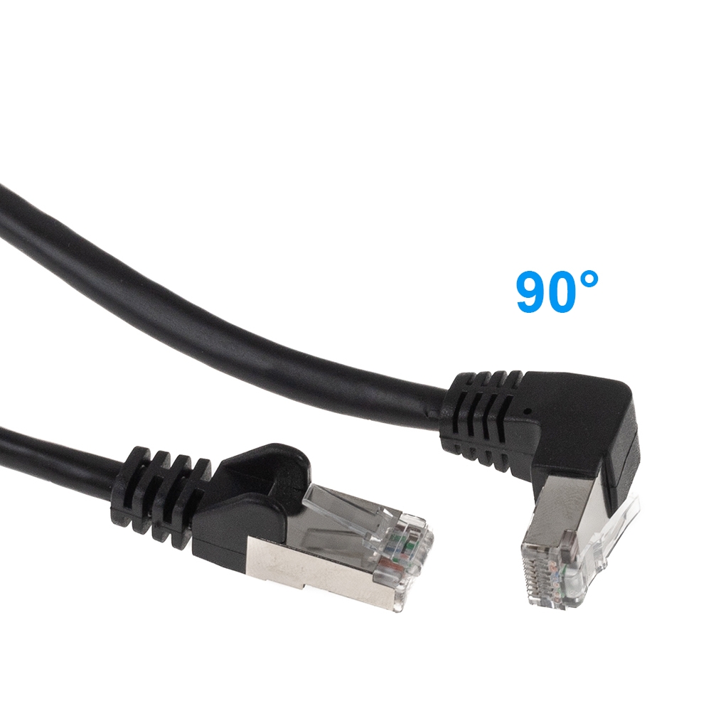 Cat.6A network cable 1x RJ45 angled DOWN, 1m