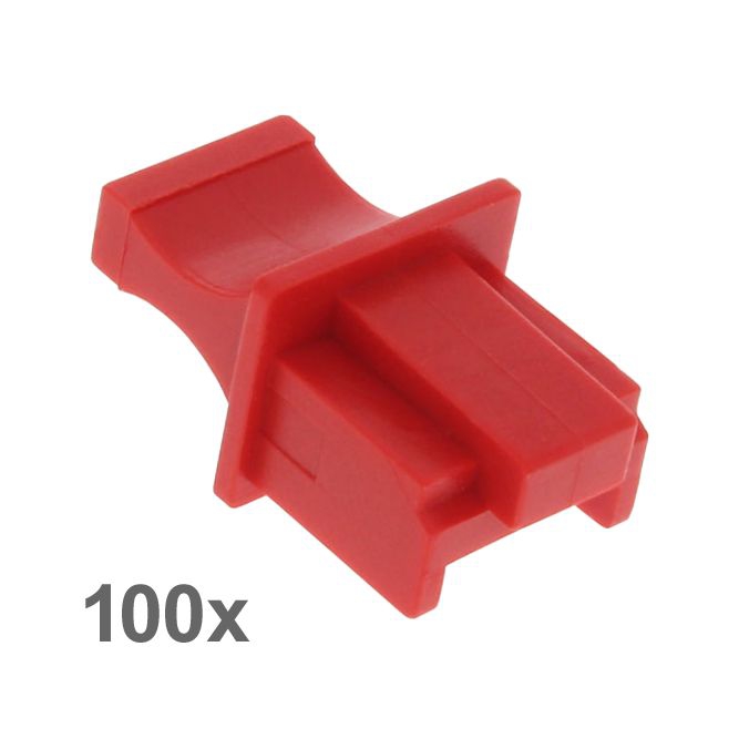 Dust protection caps for RJ45 female RED 100pcs