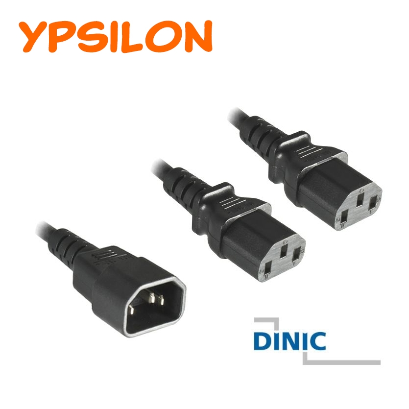Y power cord for 2 devices, C14 to 2x C13, 2m
