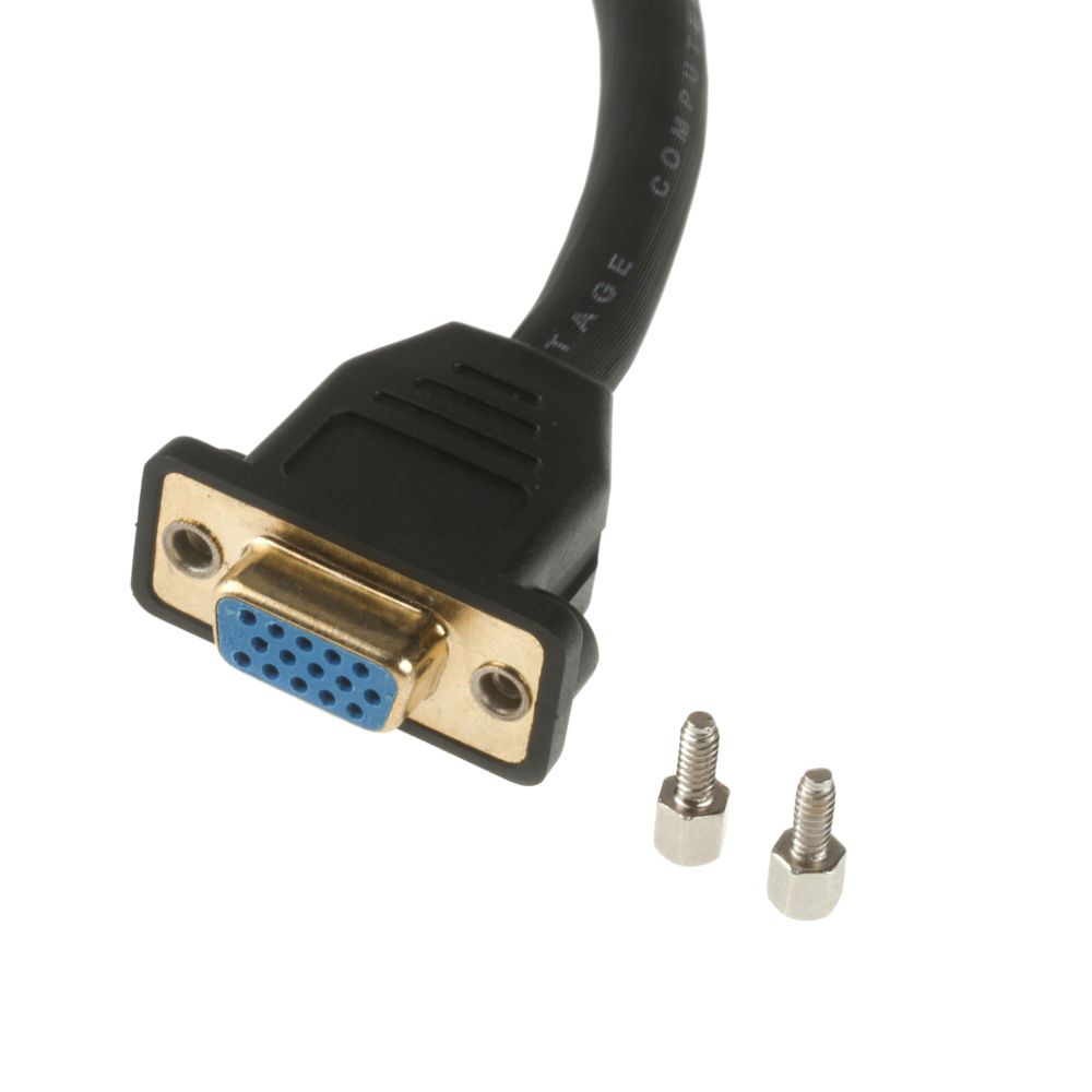 VGA mounting cable 2x HDDB15 female GOLD short cable 20cm