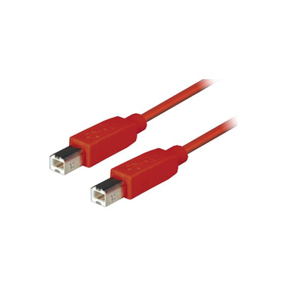 USB 2.0 special cable with 2x USB B plug male RED 60cm