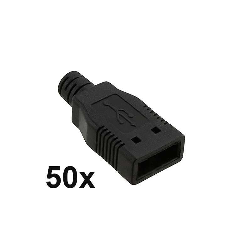 Hood for USB plug type A male BLACK, 50pcs