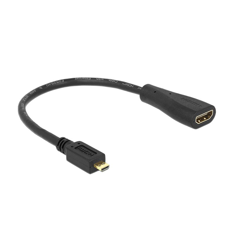 Adapter Micro HDMI male (D) to HDMI female (A) 20cm Adapter Micro HDMI male (D) to HDMI female (A) 20cm