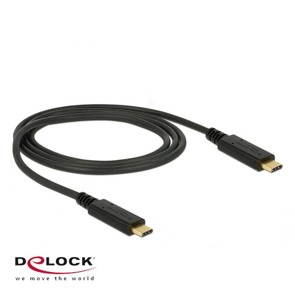 USB cable 2x Type-C™ male, USB 2.0, Power Delivery 5A, 1m