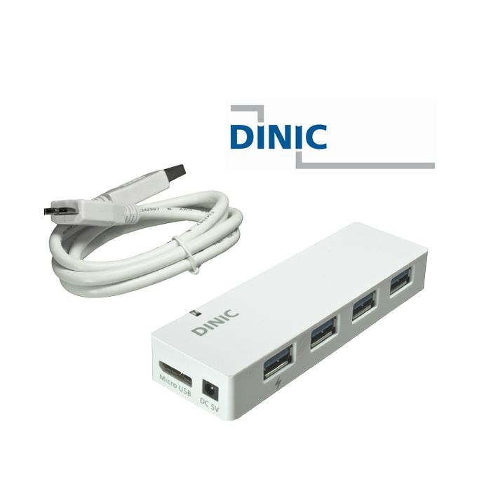 USB 3.0 HUB with 4 ports white from DINIC