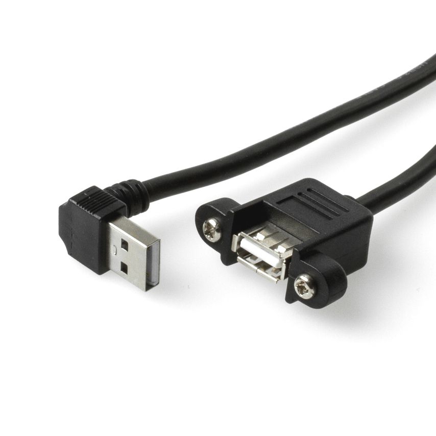 Mountable USB cable Af Am right angled DOWN 20cm