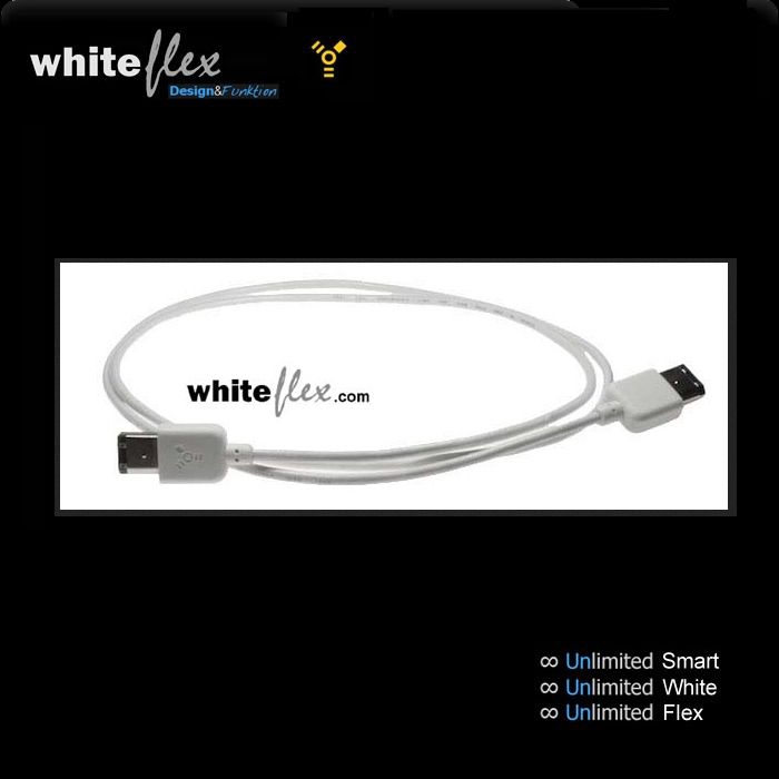 WHITEFLEX Firewire 400 cable 6 to 6 pins white + flexible 1m