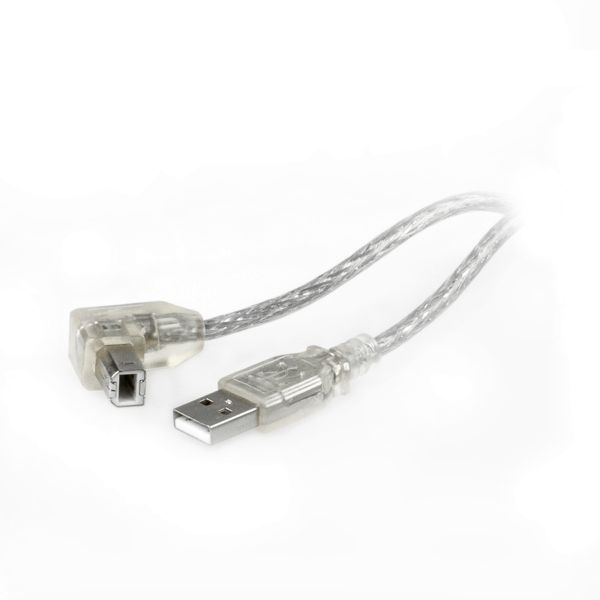 USB cable AB - B right angled DOWN 50cm SILVER
