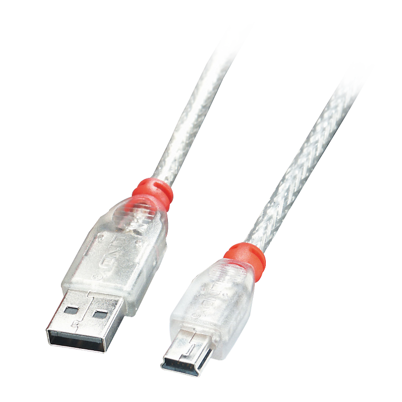 MINI USB cable: plug USB A to Mini B (5 pins) PREMIUM Quality 1m