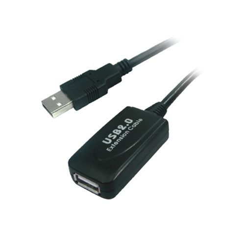 Active USB extension cable USB 2.0 black 5m