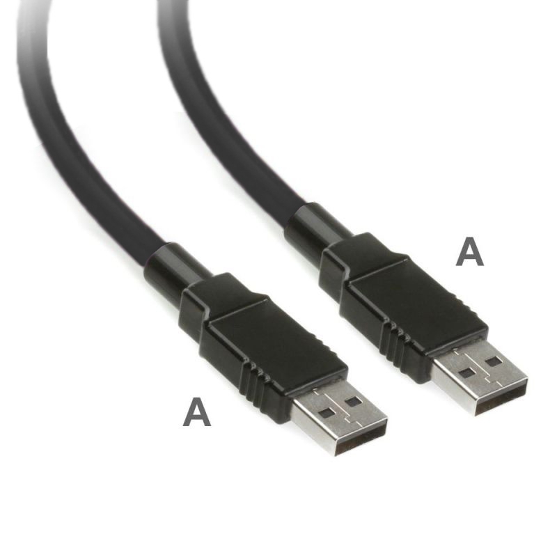 USB 2.0 PUR cable for industry + drag chains, type A to A, 5m