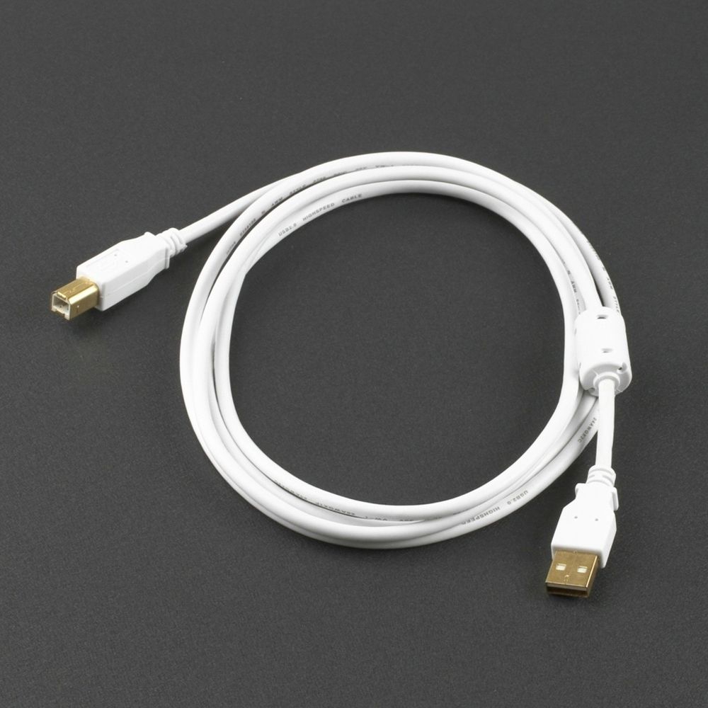 USB 2.0 cable PREMIUM with ferrite core UL white 2m