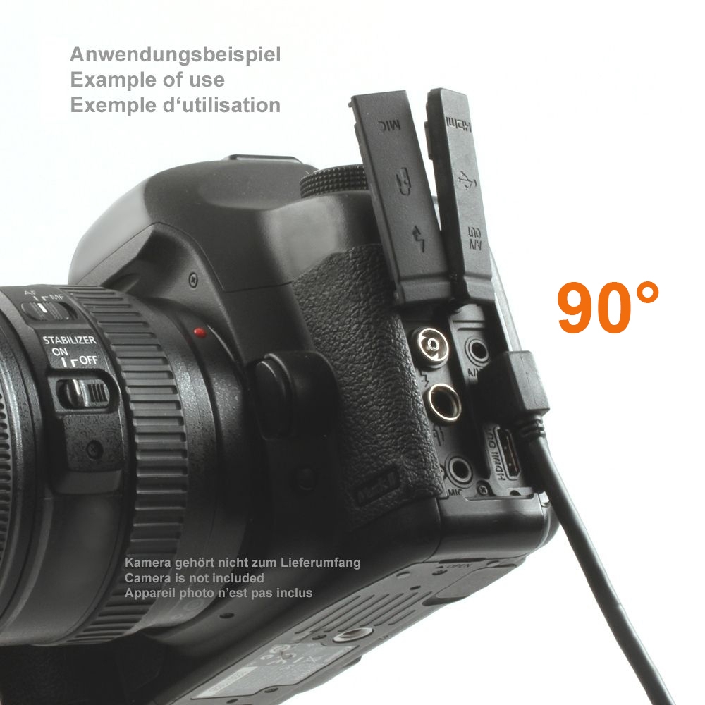 Angled MINI USB cable: USB A to Mini B ANGLED RIGHT 5m