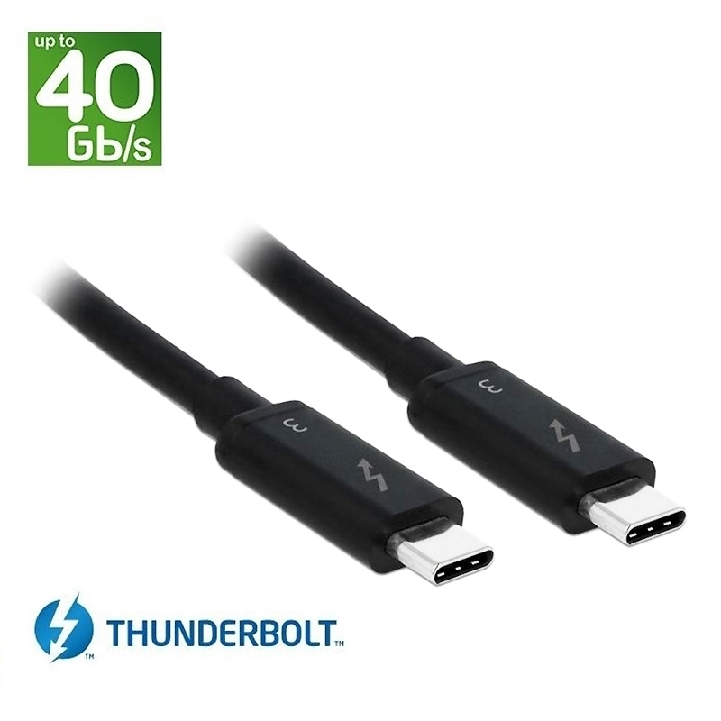 Thunderbolt 3 cable, C to C, 40 Gbps, 100W, 5A, 1m