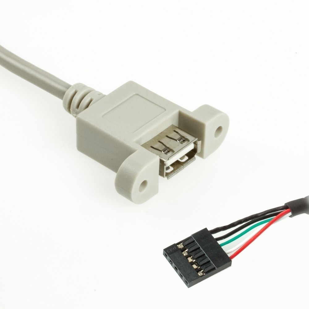 Mountable USB cable A-female to board connector 95cm (without screws)