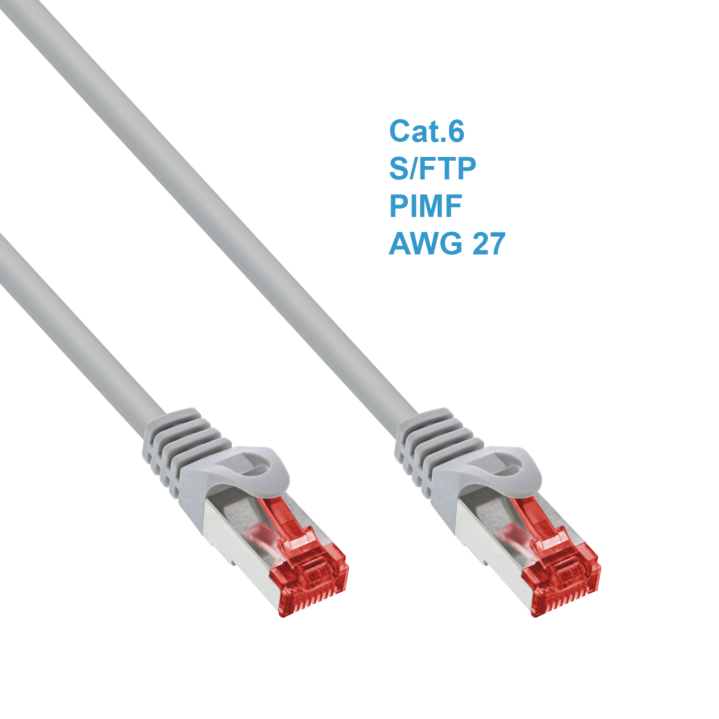 Cat.6 patch cable PREMIUM quality S/FTP (PIMF) 250Mhz grey 15m