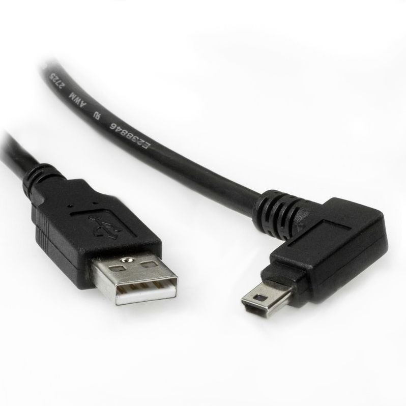 USB 2.0 cable with Mini B plug LEFT ANGLED 30cm