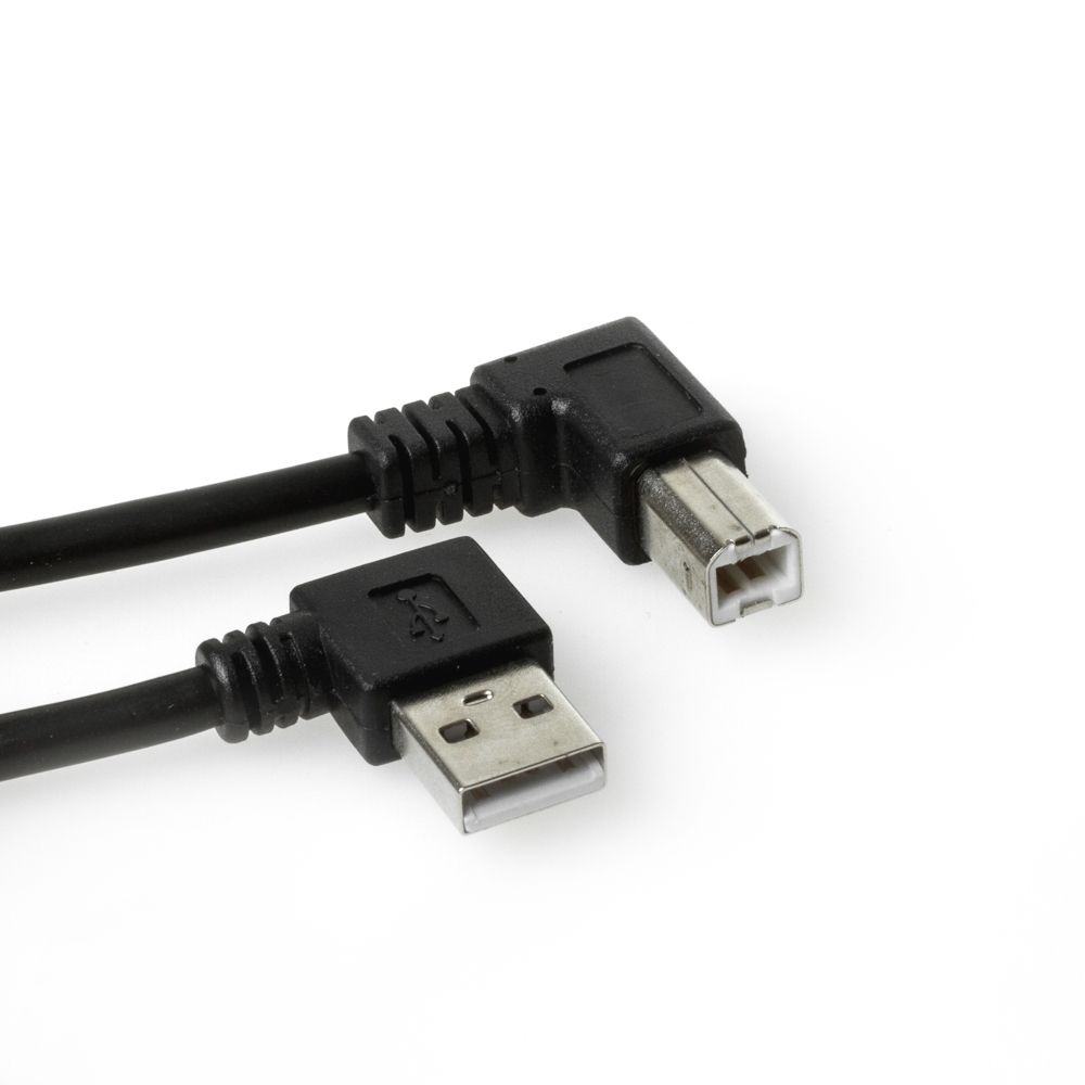 USB 2.0 cable AB, plug A angled RIGHT, plug B angled RIGHT, 50cm