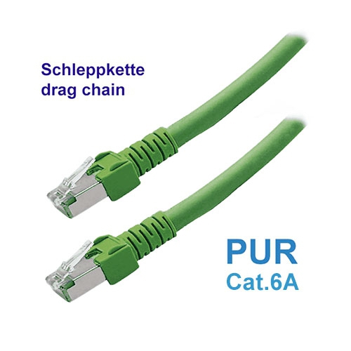 Cat.6A patch cable PUR for industry + drag chains, 10m