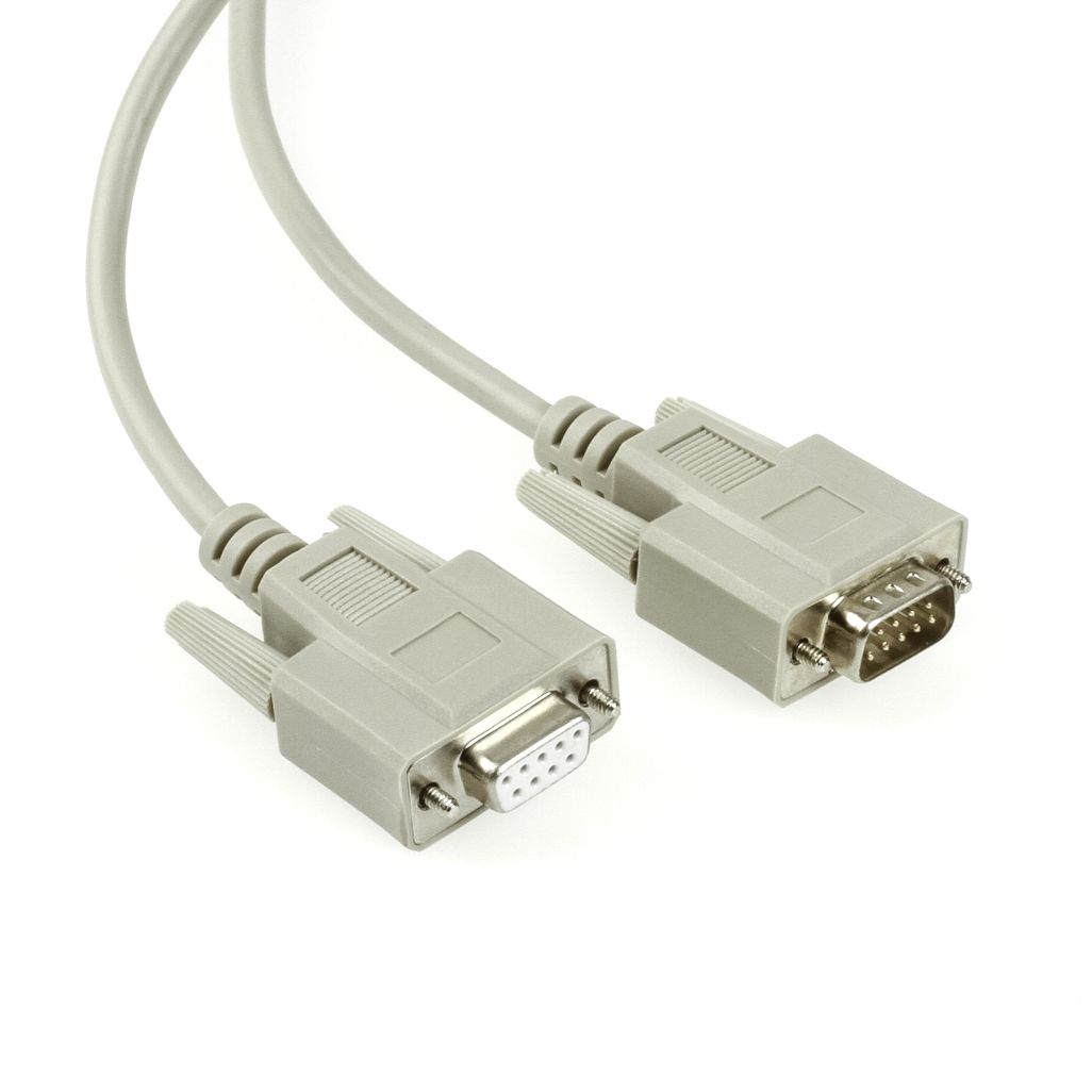Serial cable DB9 male to DB9 female, 2m, e.g. for RS232