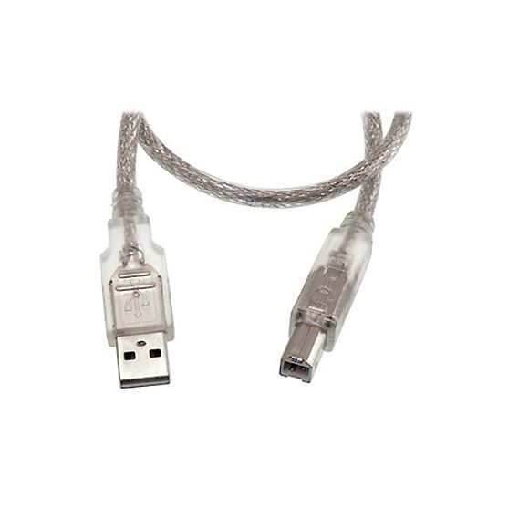 USB 2.0 cable PREMIUM QUALITY A-to-B silver translucent 2m