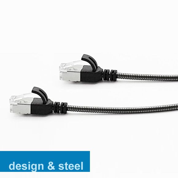 HORXX Cat.6A patch cable steel-armoured + test protocol, 25cm