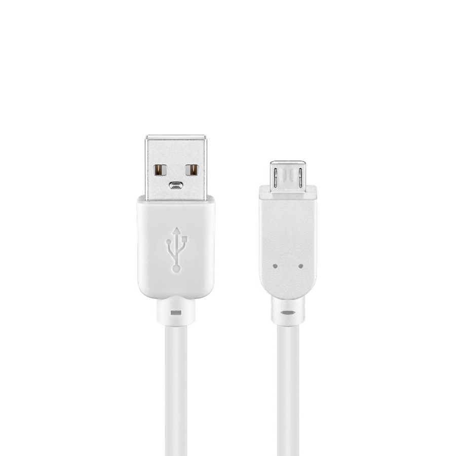 USB 2.0 cable USB A to MICRO B white 60cm