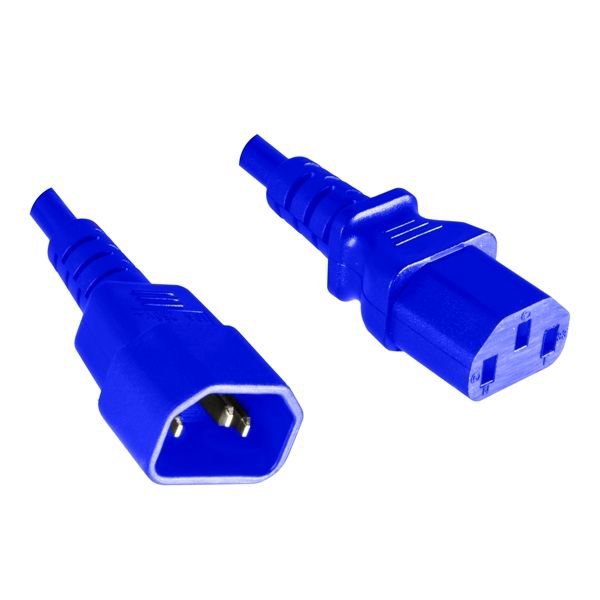 Power cord extension cable C13 to C14 in BLUE colour 1m