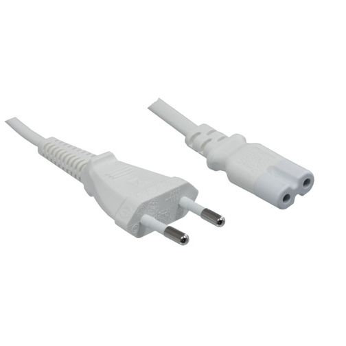 White power cord for Europe EURO8 plug 2m White power cord for Europe EURO8 plug 2m