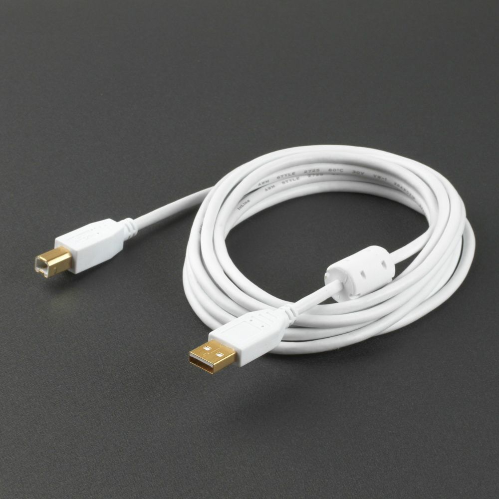 USB 2.0 cable PREMIUM with ferrite core UL white 3m