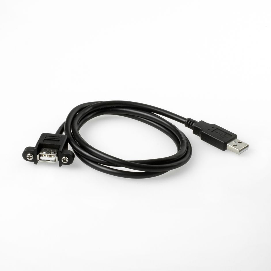 Mountable USB 2.0 cable A female with 2 screws to A male 1m