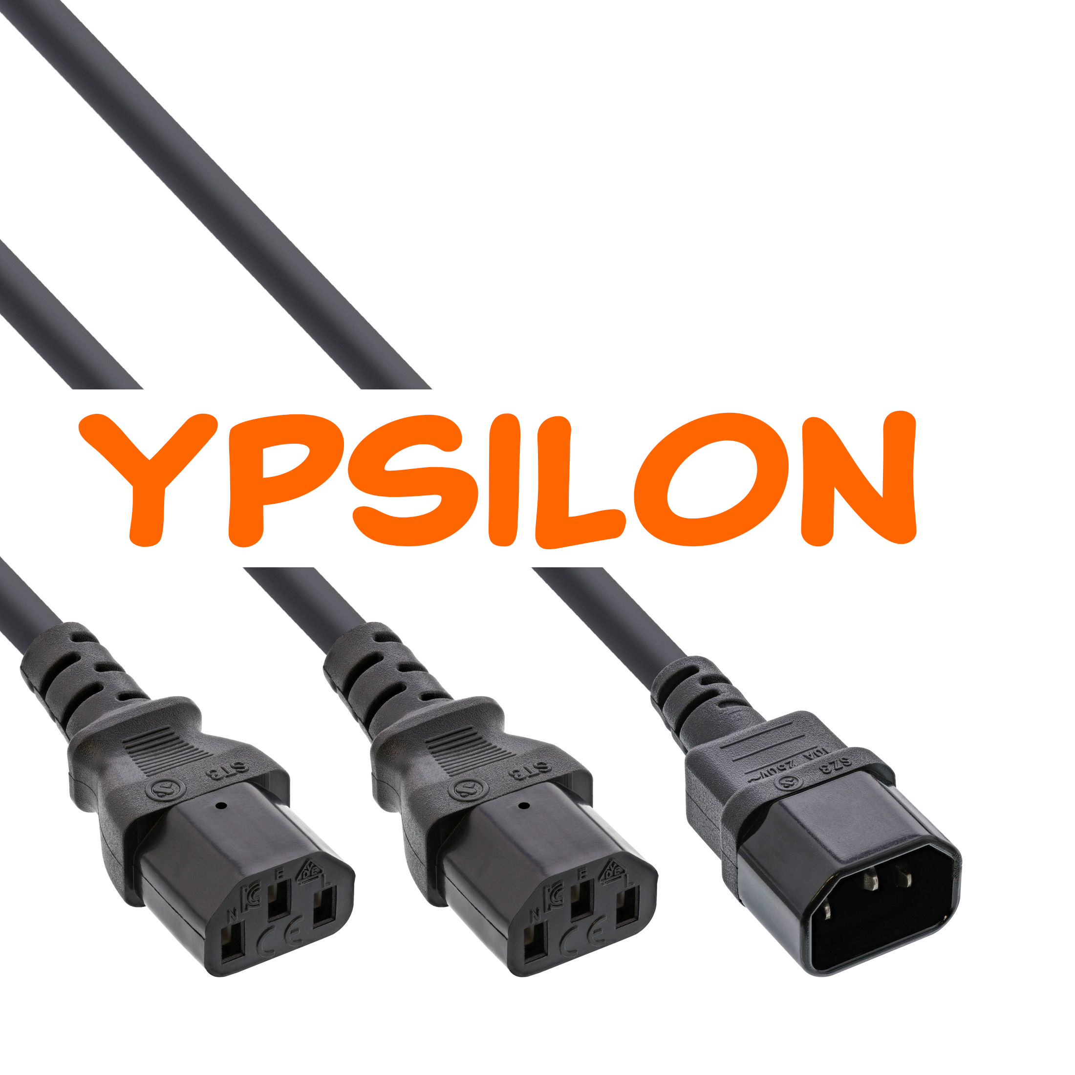 Y power cord for 2 devices C14 to 2x C13 1m
