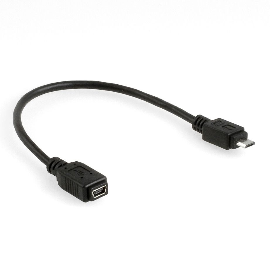Adapter cable USB Mini B female to USB Micro B male 20cm