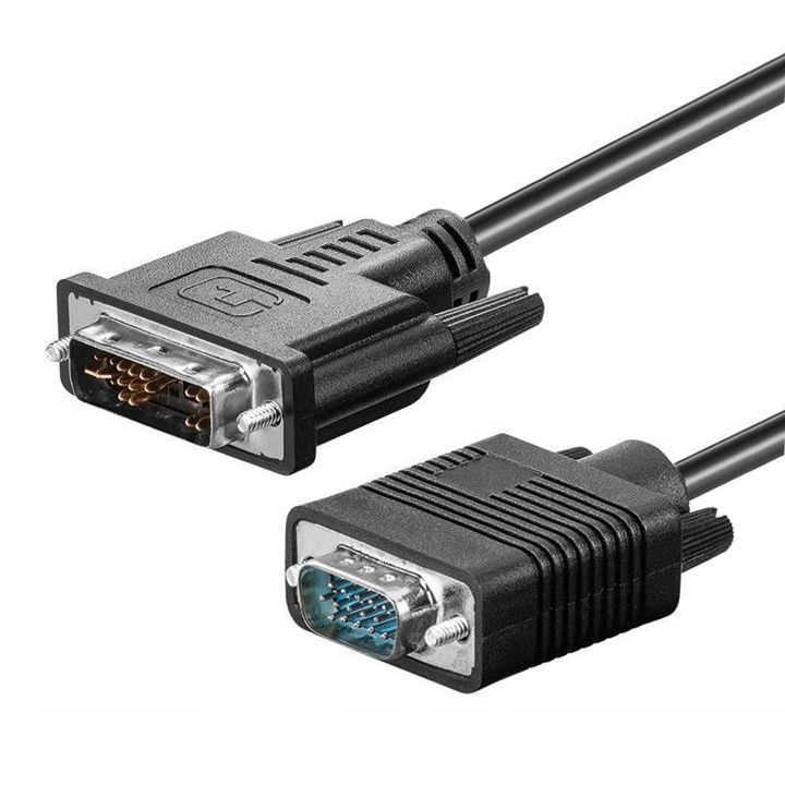 PC monitor cable, DVI male to VGA male, 1m