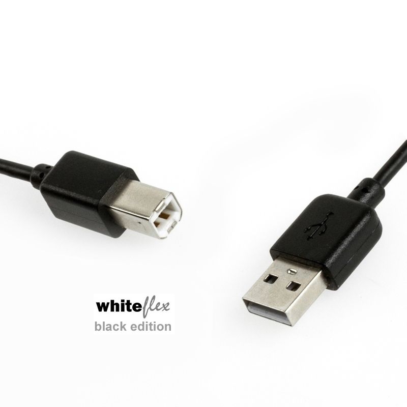 WHITEFLEX Black Edition USB 2.0 cable black + flexible 1m