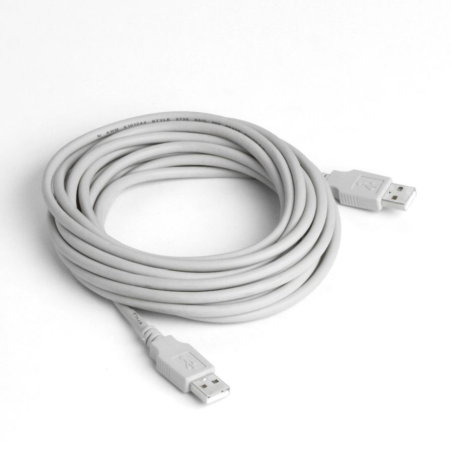 Special USB 2.0 cable with 2x plug USB A male 5m GREY